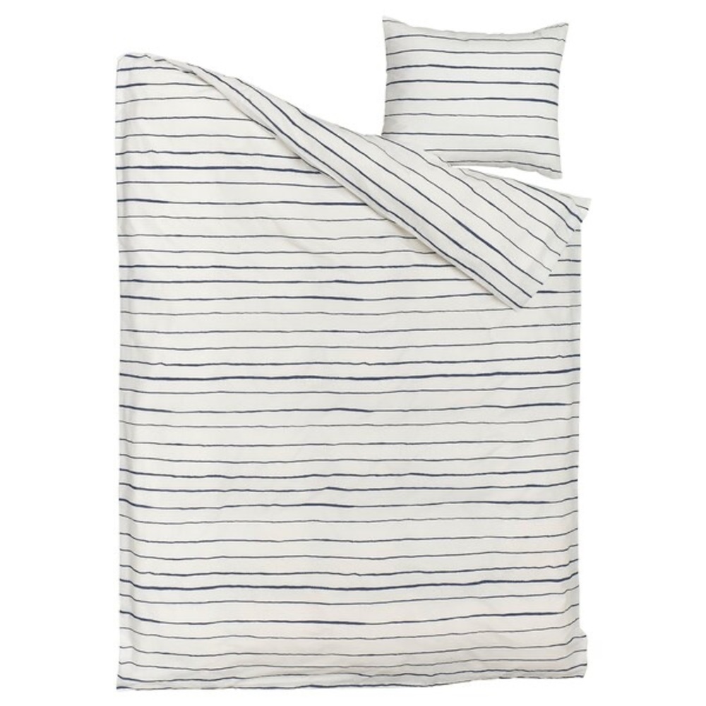 Ikea PAGODTRÄD Duvet cover and pillowcase white/dark blue, Twin BRAND NEW - Picture 1 of 5